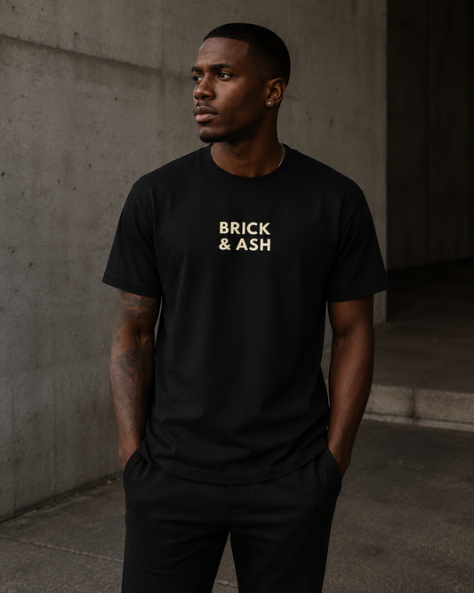 Brick & Ash Essential Tee in Obsidian
