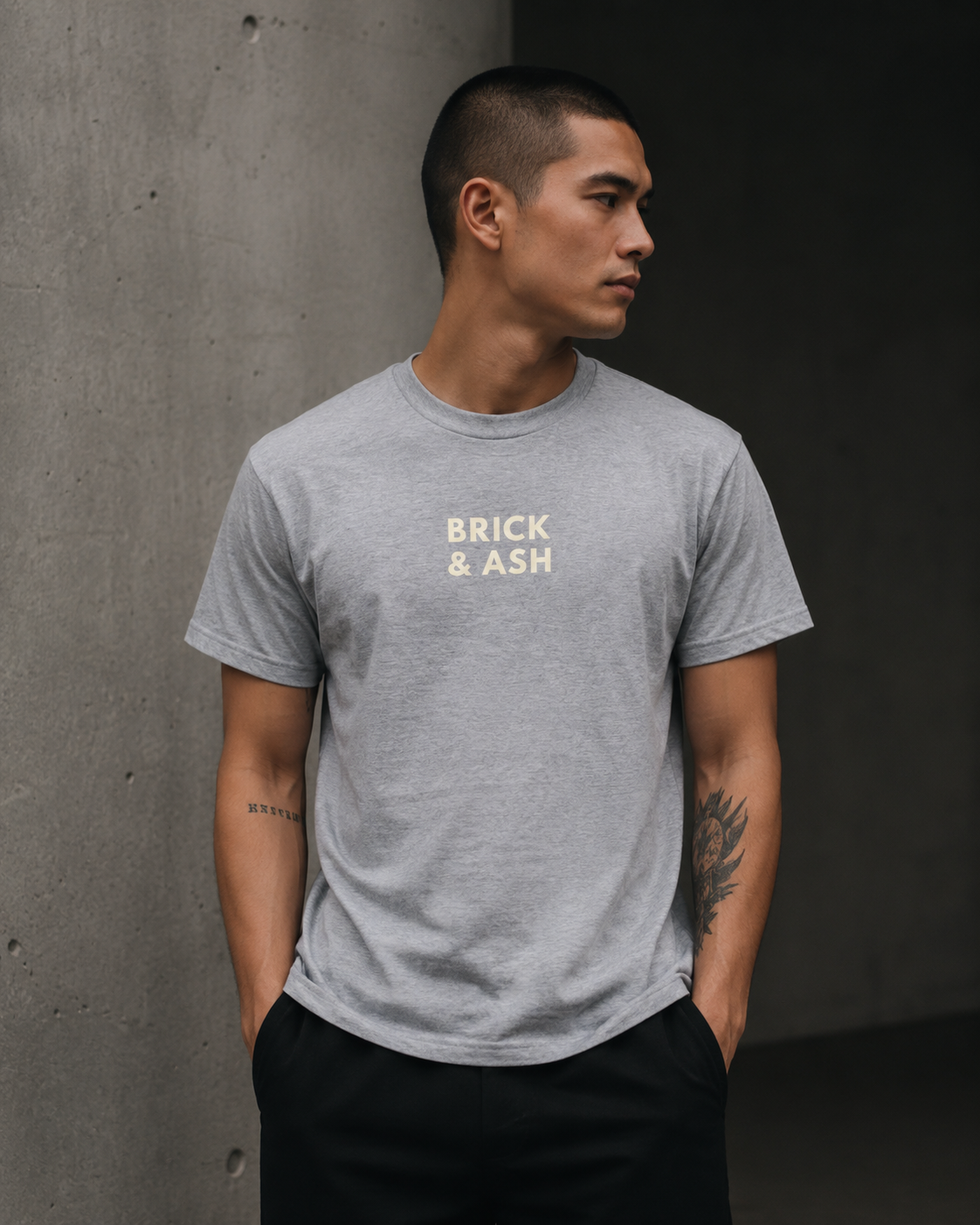 Brick & Ash Essential Tee in Smoke
