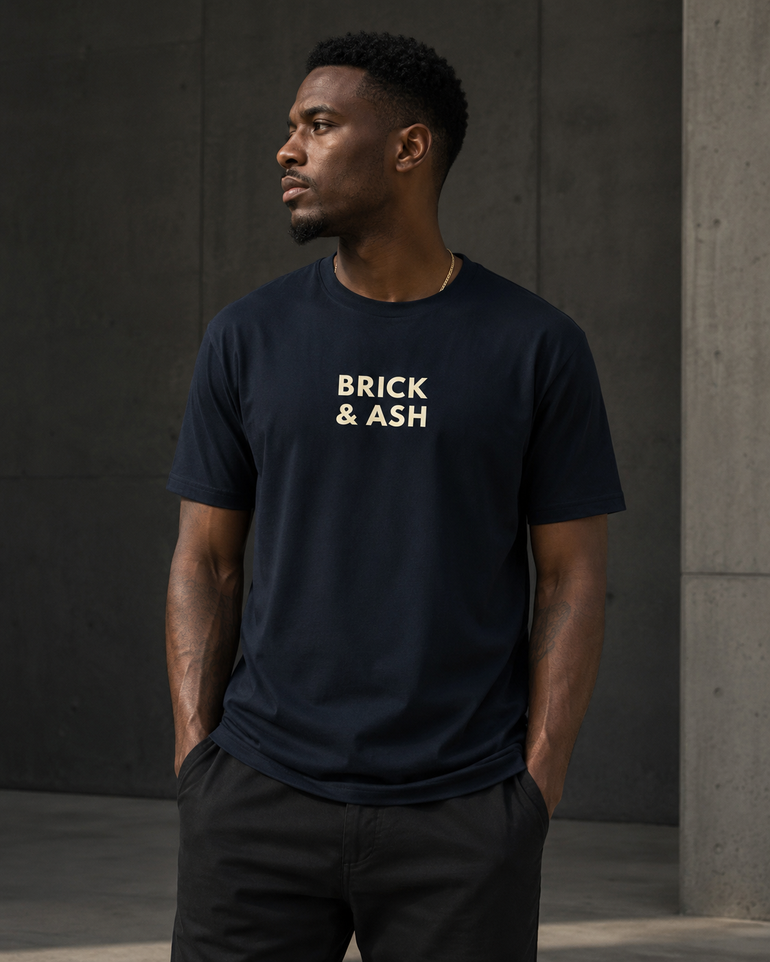 Brick & Ash Essential Tee in Abyss