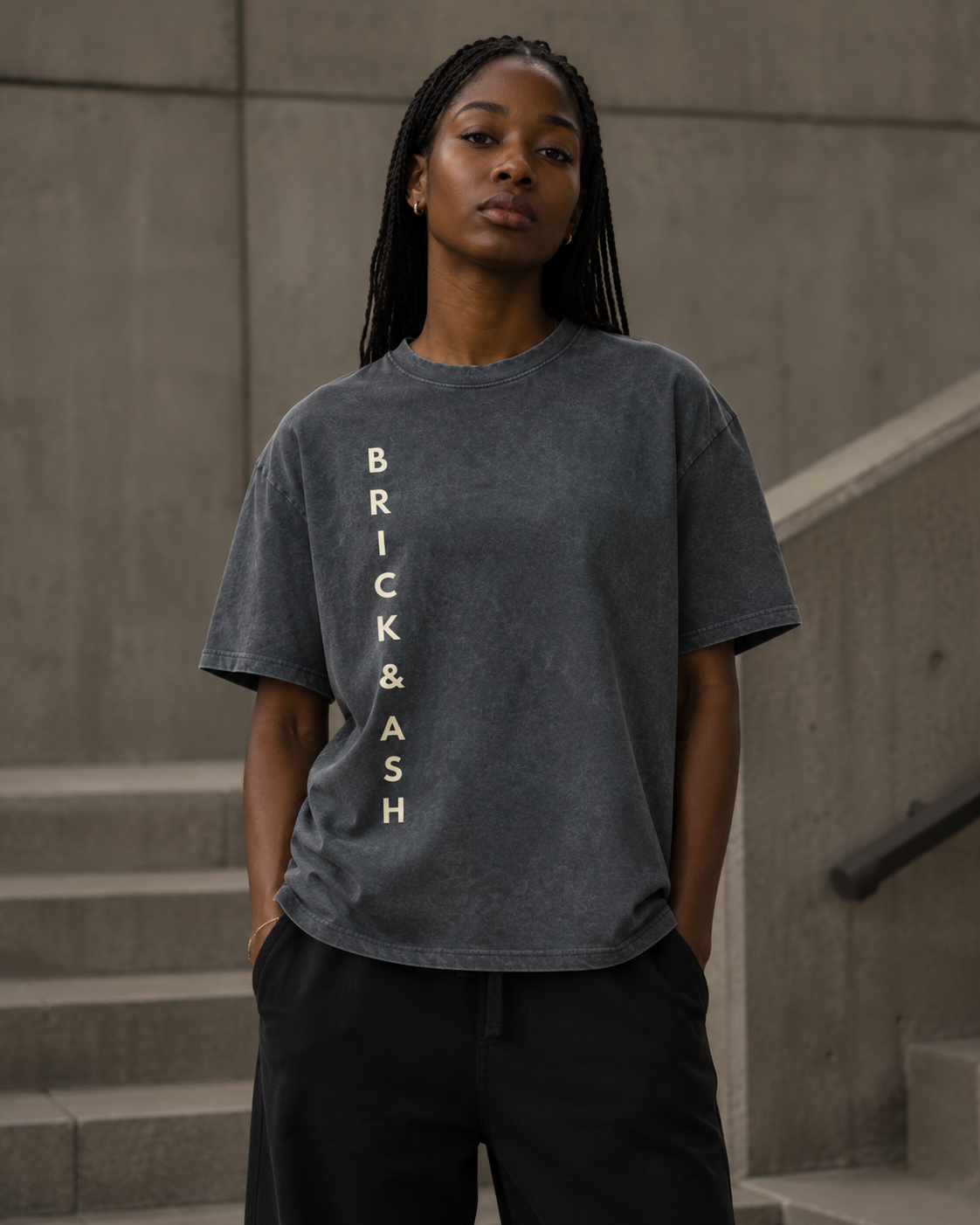 Brick & Ash Forged Heavyweight Tee in Graphite