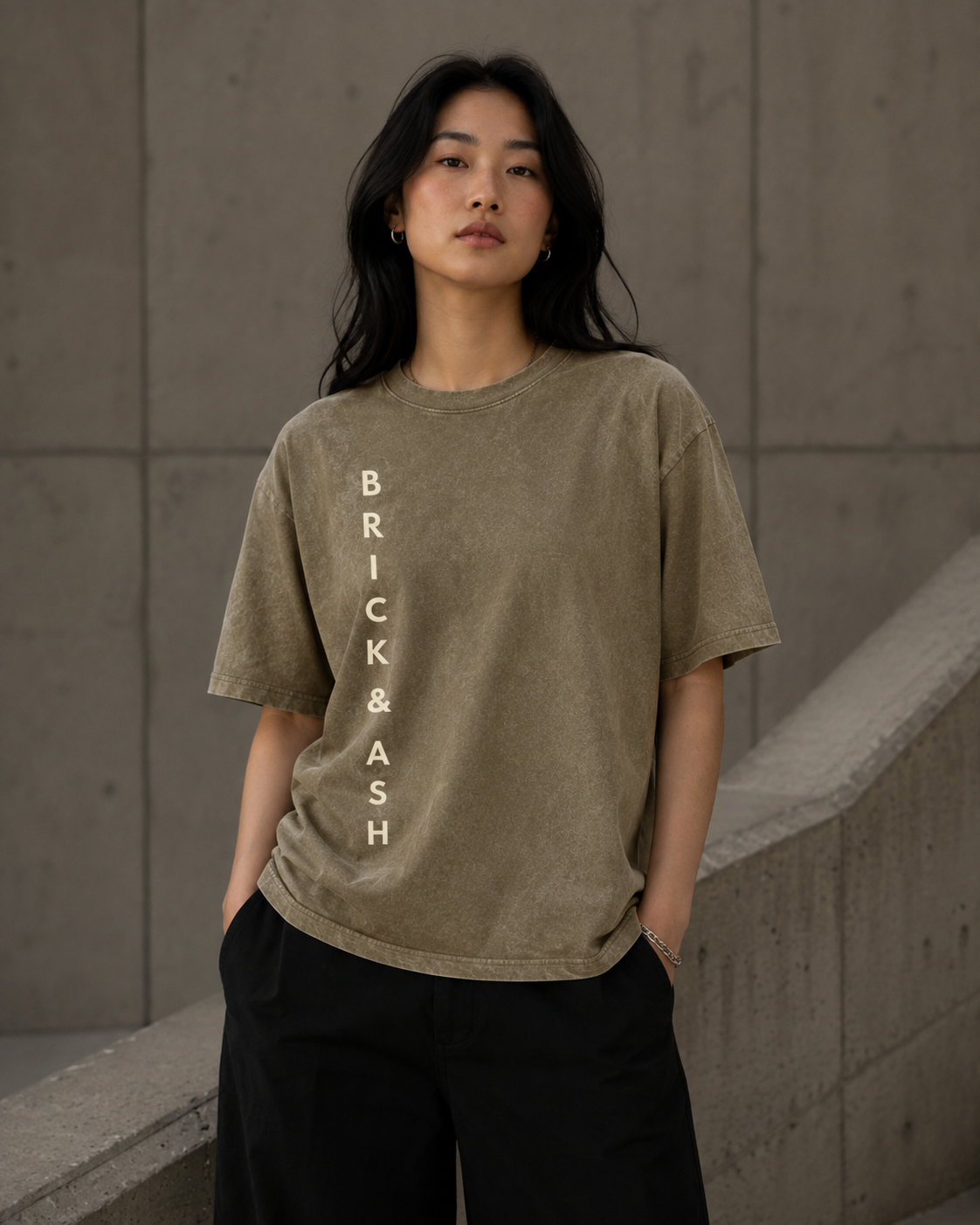Brick & Ash Forged Heavyweight Tee in Sandstone